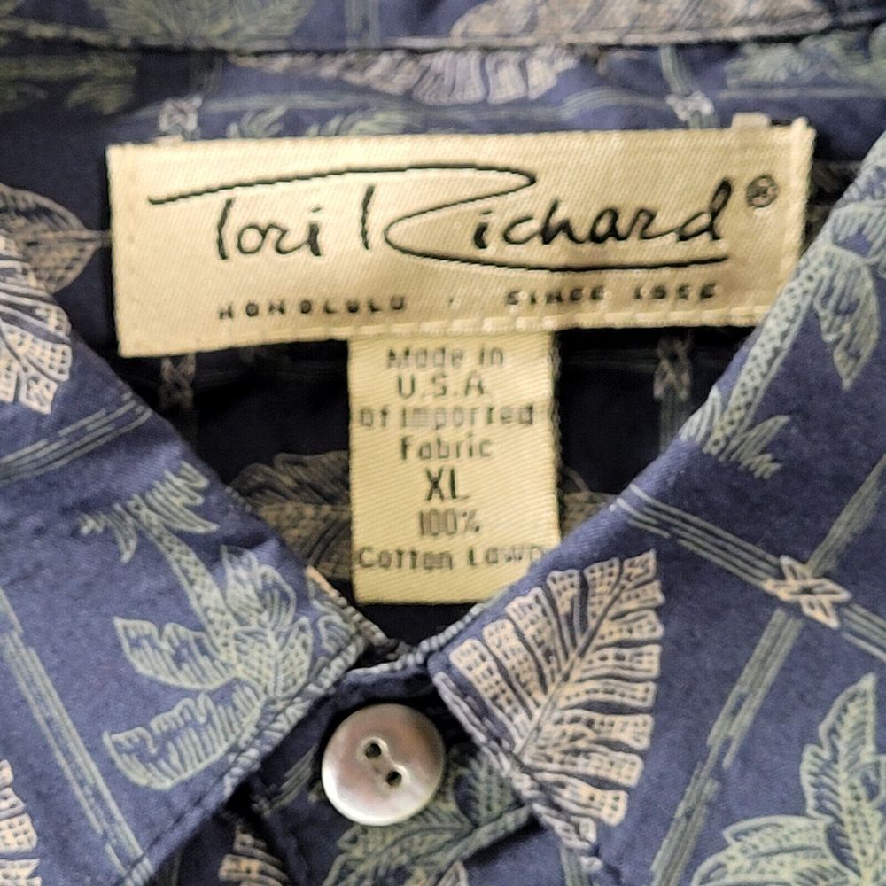 Tori Richard Honolulu Hawaiian Button Up Shirt Graphic Print Palm Tree Size XL‎ - Picture 4 of 10